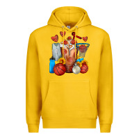 Lemon Basketball Sunflower Frappe Premium Hoodie - FaDigitalArtStudio