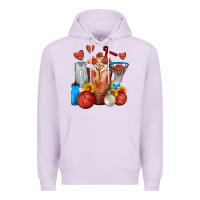 Lilac Basketball Sunflower Frappe Premium Hoodie - FaDigitalArtStudio