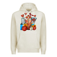 Oatmeal Heather Basketball Sunflower Frappe Premium Hoodie - FaDigitalArtStudio