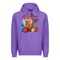 Purple Basketball Sunflower Frappe Premium Hoodie - FaDigitalArtStudio