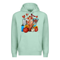 Seafoam Basketball Sunflower Frappe Premium Hoodie - FaDigitalArtStudio