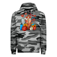 Slate Camo Basketball Sunflower Frappe Premium Hoodie - FaDigitalArtStudio