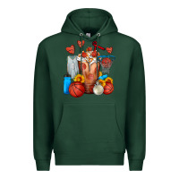 Sports Green Basketball Sunflower Frappe Premium Hoodie - FaDigitalArtStudio