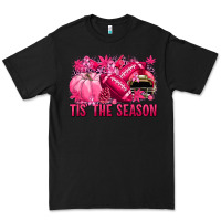 Black Tis' the season Football Breast Cancer Premium Tee - NancyCooperArtShop
