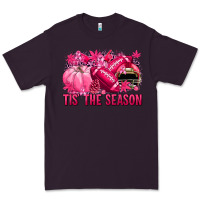 Plum Tis' the season Football Breast Cancer Premium Tee - NancyCooperArtShop