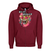 Burgundy Heart breaker Valentine's Day Zipper Hoodie - FaDigitalArtStudio