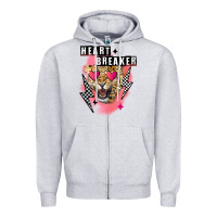 Heather Grey Heart breaker Valentine's Day Zipper Hoodie - FaDigitalArtStudio
