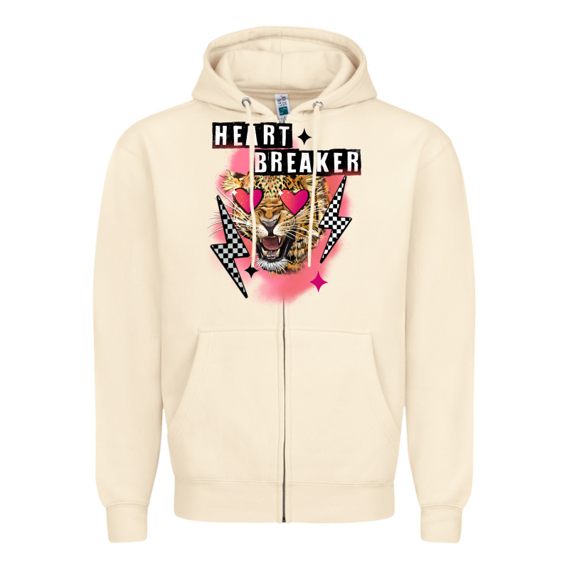 Heart Breaker Valentine's Day Zipper Hoodie by FaDigitalArtStudio | Teevron
