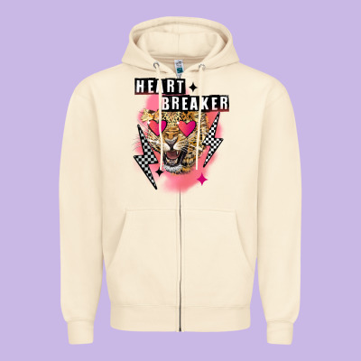Heart Breaker Valentine's Day Zipper Hoodie Designed By Fadigitalartstudio
