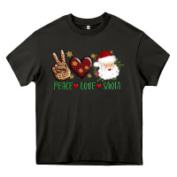 Asphalt peace love Santa Heavy Core Tee - AdoDesignShop