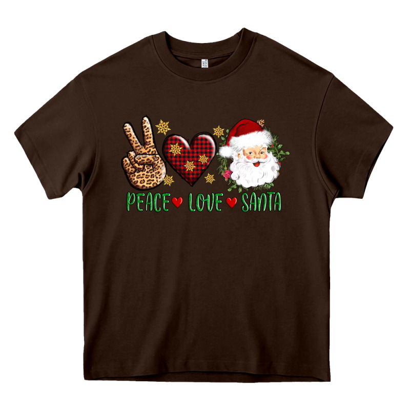Peace Love Santa Heavy Core Tee by AdoDesignShop | Teevron