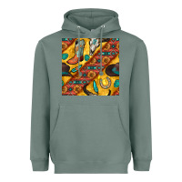 Sage western cowboy bull skull seamless pattern Heavyweight Hoodie - BundleAndBundleShop