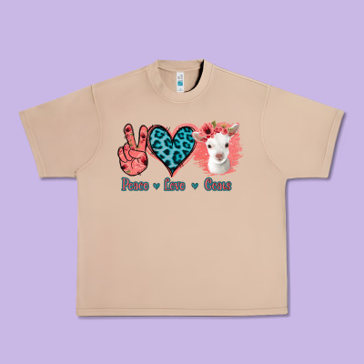 Peace Love Goats Urban Heavy Tee Designed By Bettercallsaul