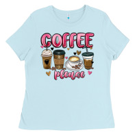 Baby Blue coffee please Ladies Tee - MaliasSmallBusiness