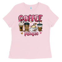 Bubblegum Pink coffee please Ladies Tee - MaliasSmallBusiness