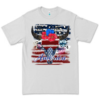 Dove Grey bull skull america Premium Tee - JahusDesignShop