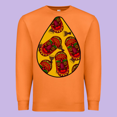 African Masks Teardrop  5 Premium Sweatshirt Designed By Bundleandbundleshop