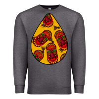 Charcoal Heather african masks teardrop  5 Premium Sweatshirt - BundleAndBundleShop