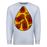 Heather Grey african masks teardrop  5 Premium Sweatshirt - BundleAndBundleShop