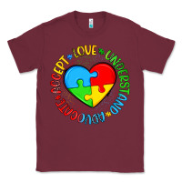 Burgundy autism awareness puzzle heart love understand advo Classic Tee - Artiststas