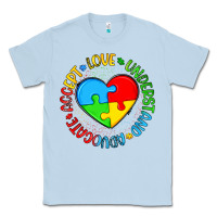 Dusty Blue autism awareness puzzle heart love understand advo Classic Tee - Artiststas