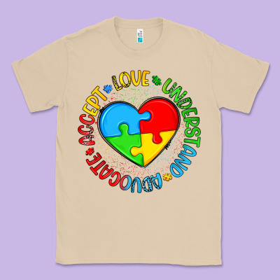Autism Awareness Puzzle Heart Love Understand Advo Classic Tee Designed By Artiststas