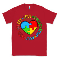 Red autism awareness puzzle heart love understand advo Classic Tee - Artiststas
