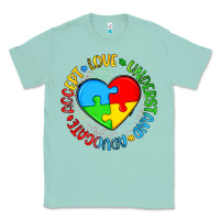 Seafoam autism awareness puzzle heart love understand advo Classic Tee - Artiststas