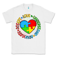White autism awareness puzzle heart love understand advo Classic Tee - Artiststas