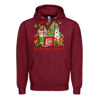 Burgundy current mood christmas Zipper Hoodie - OliviaCreatesArt