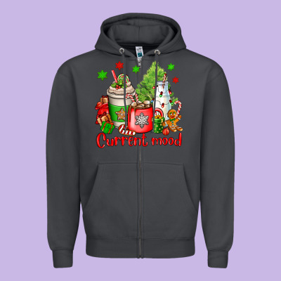Current Mood Christmas Zipper Hoodie Designed By Oliviacreatesart
