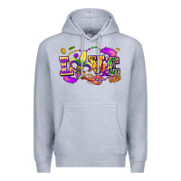 Heather Grey Love Mardi Gras Premium Hoodie - FaDigitalArtStudio