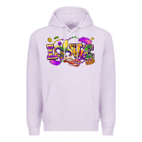 Lilac Love Mardi Gras Premium Hoodie - FaDigitalArtStudio