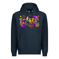 Navy Love Mardi Gras Premium Hoodie - FaDigitalArtStudio