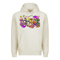 Oatmeal Heather Love Mardi Gras Premium Hoodie - FaDigitalArtStudio