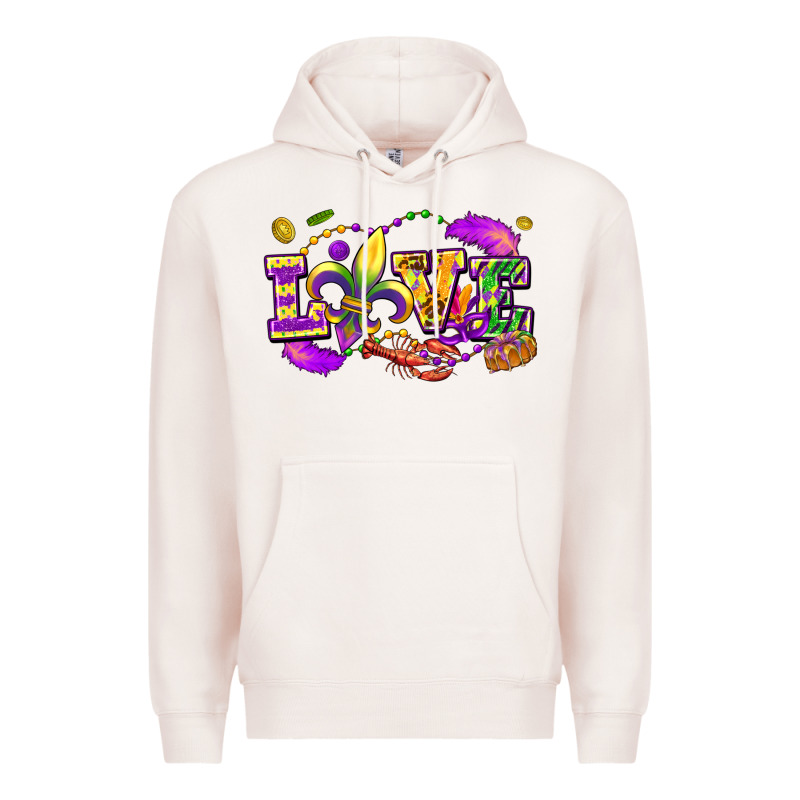 Love Mardi Gras Premium Hoodie by FaDigitalArtStudio | Teevron