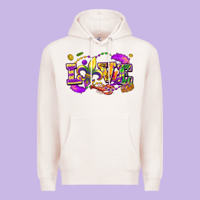 Love Mardi Gras Premium Hoodie Designed By Fadigitalartstudio