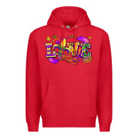 Red Love Mardi Gras Premium Hoodie - FaDigitalArtStudio