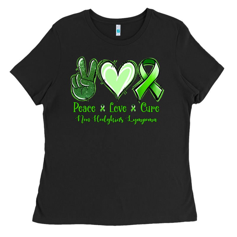 Peace Love Cure Non Hodgkins Lympoma Ladies Tee by Jasminsmagicworld | Teevron