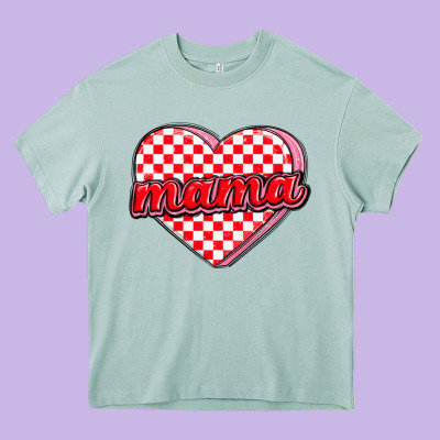 Valentine Mama Heavy Core Tee Designed By Maliassmallbusiness