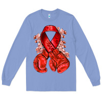 Colony Blue Red ribbon with boxing gloves Long Sleeve Tee - NancyCooperArtShop