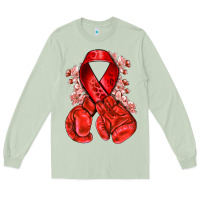 Matcha Red ribbon with boxing gloves Long Sleeve Tee - NancyCooperArtShop