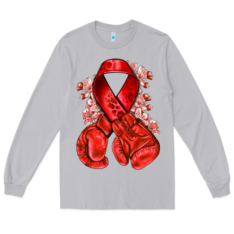 Red Ribbon With Boxing Gloves Long Sleeve Tee by NancyCooperArtShop | Teevron