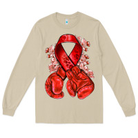 Mushroom Red ribbon with boxing gloves Long Sleeve Tee - NancyCooperArtShop