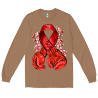 Toasted Coconut Red ribbon with boxing gloves Long Sleeve Tee - NancyCooperArtShop