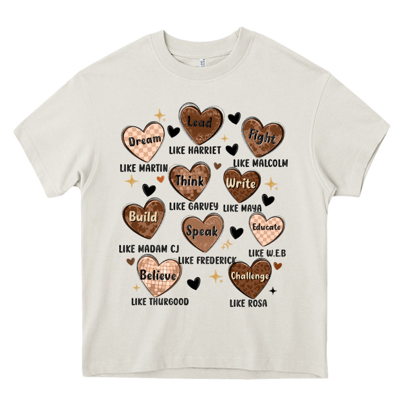 Black History Month Hearts Heavy Core Tee by MaliasSmallBusiness | Teevron