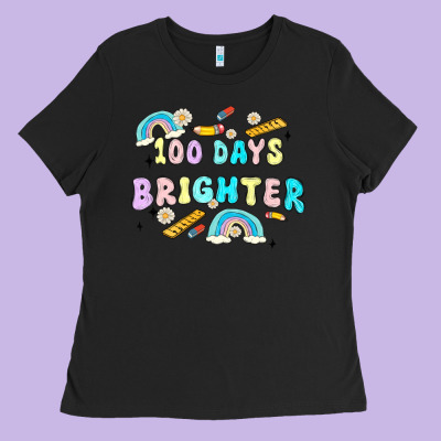 100 Days Brighter Ladies Tee Designed By Maliassmallbusiness