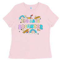 Bubblegum Pink 100 days brighter Ladies Tee - MaliasSmallBusiness