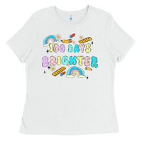 White 100 days brighter Ladies Tee - MaliasSmallBusiness
