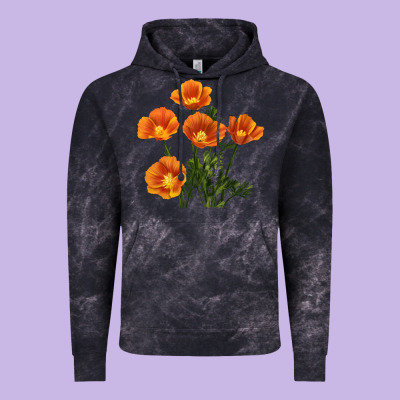 California Poppy Flower Vintage Hoodie Designed By Ranaportraitstore